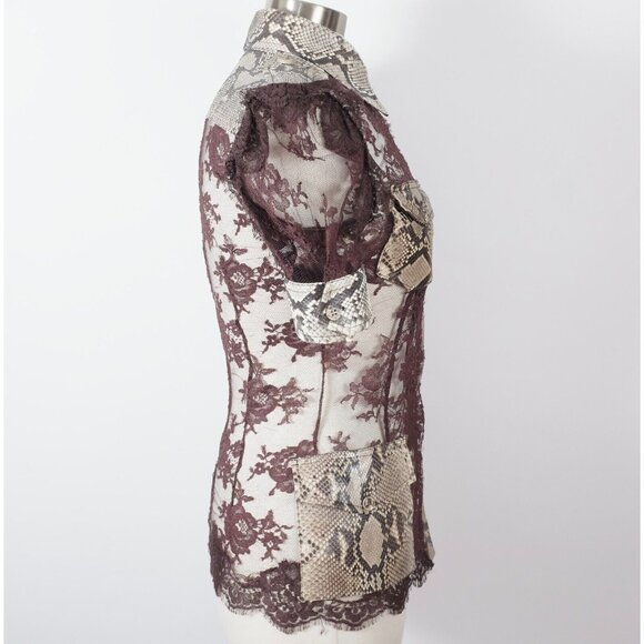 Dolce&Gabbana 42 US 6 python lace blouse jacket dress Sp 2005 snakeskin - Picture 10 of 16